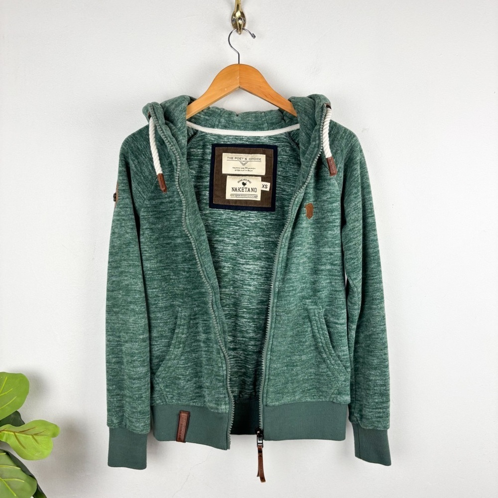 Naketano Women’s Green Fleece Hooded Jacket Sz XS - Picture 3 of 13